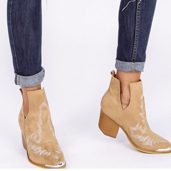 Shoes - Western-inspired ankle boots.